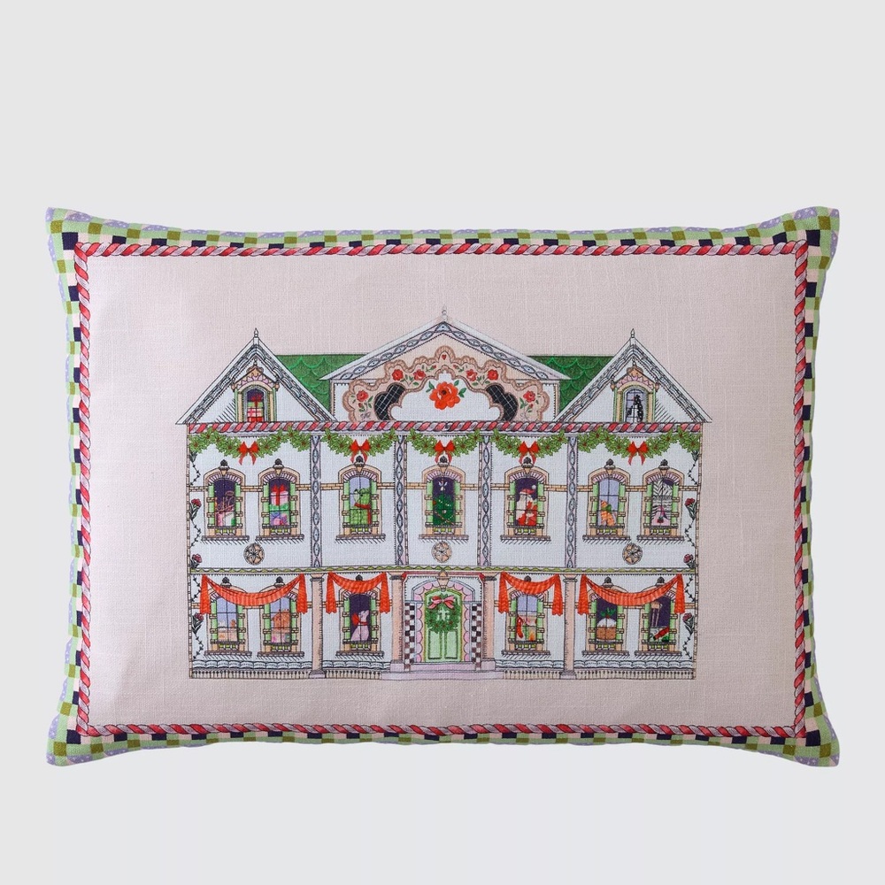 CATH KIDSTON NEW Christmas at home magical dollhouse pillow -16x24